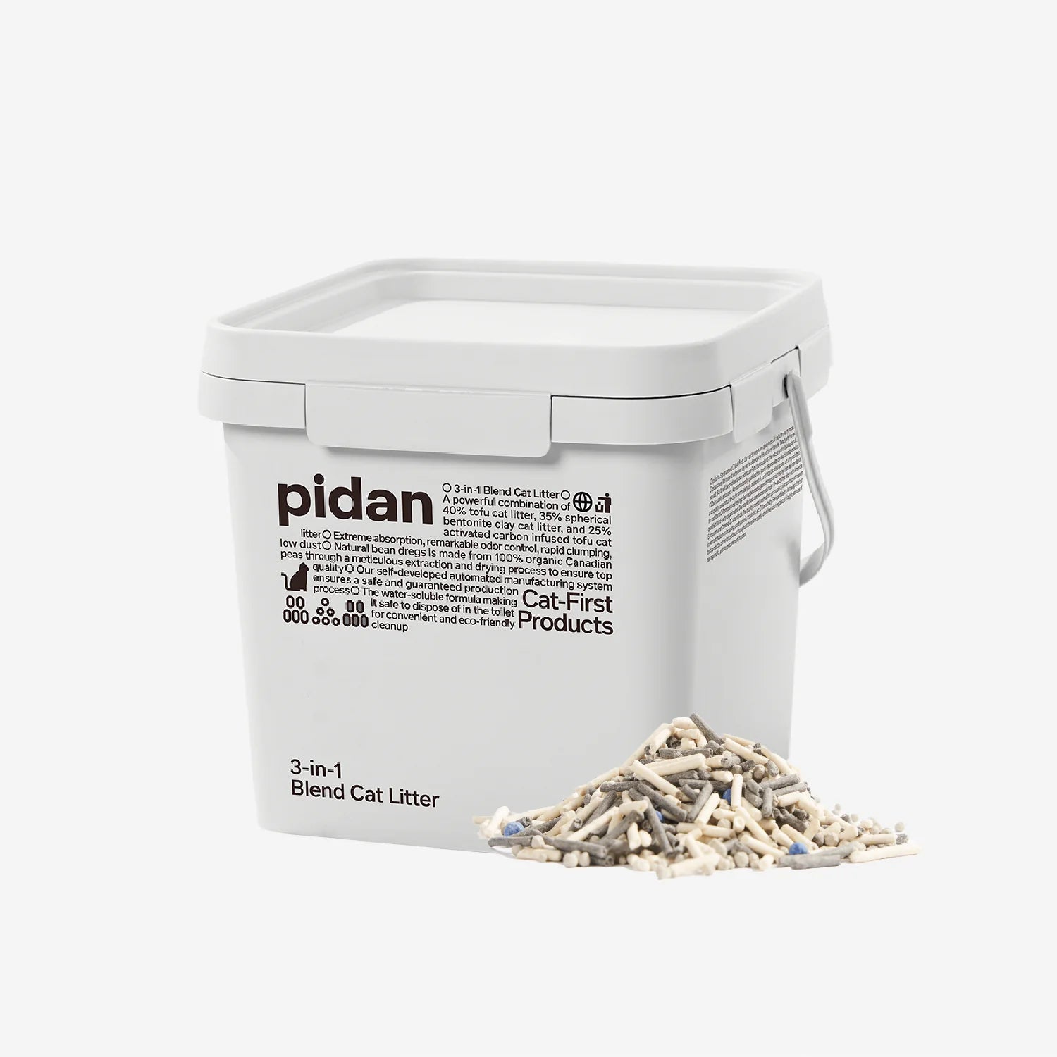 3-in-1 Blend Cat Litter (Tofu, Spherical Bentonite Clay, Activated Carbon Infused Tofu)