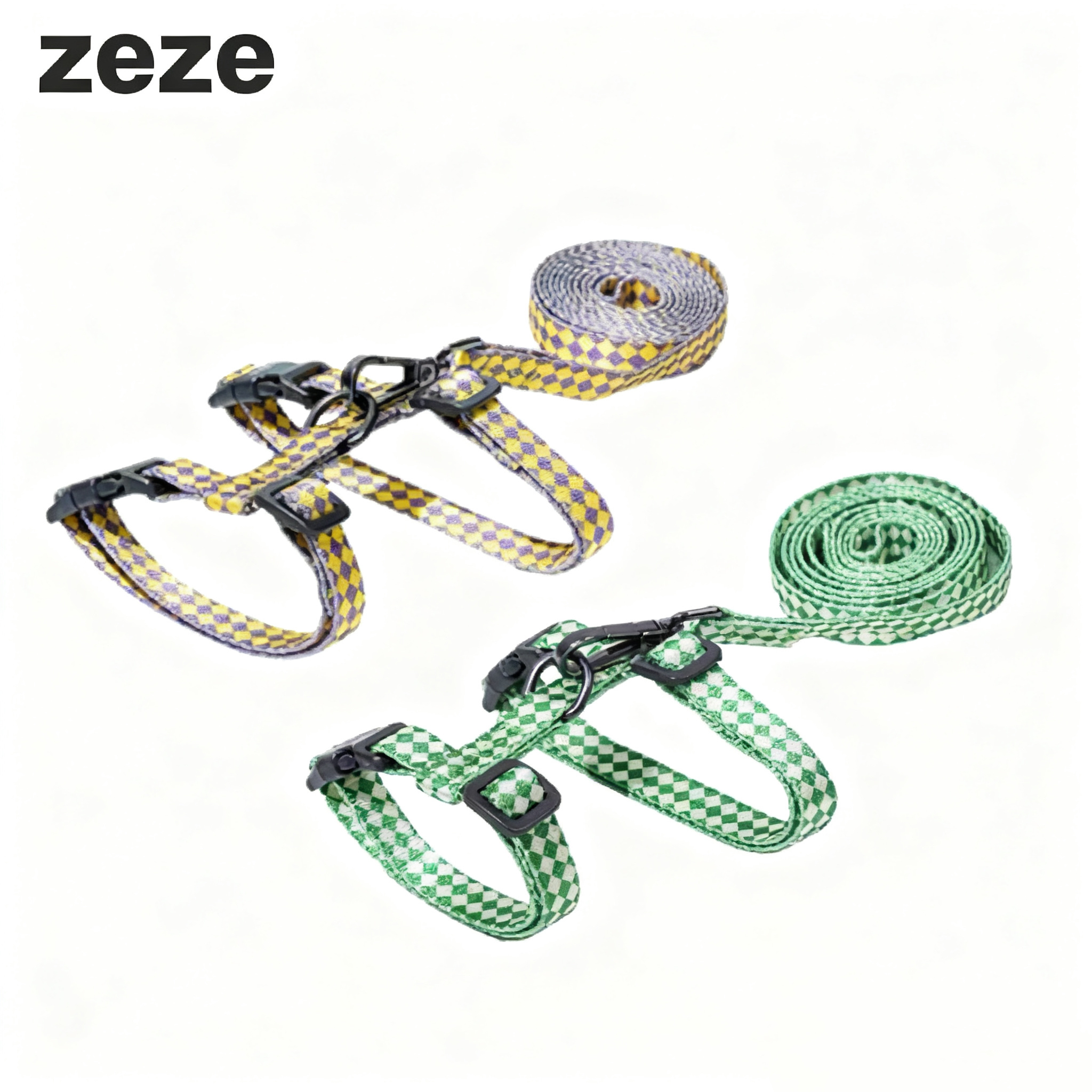 zeze Plaid Cat Harness & Leash Set