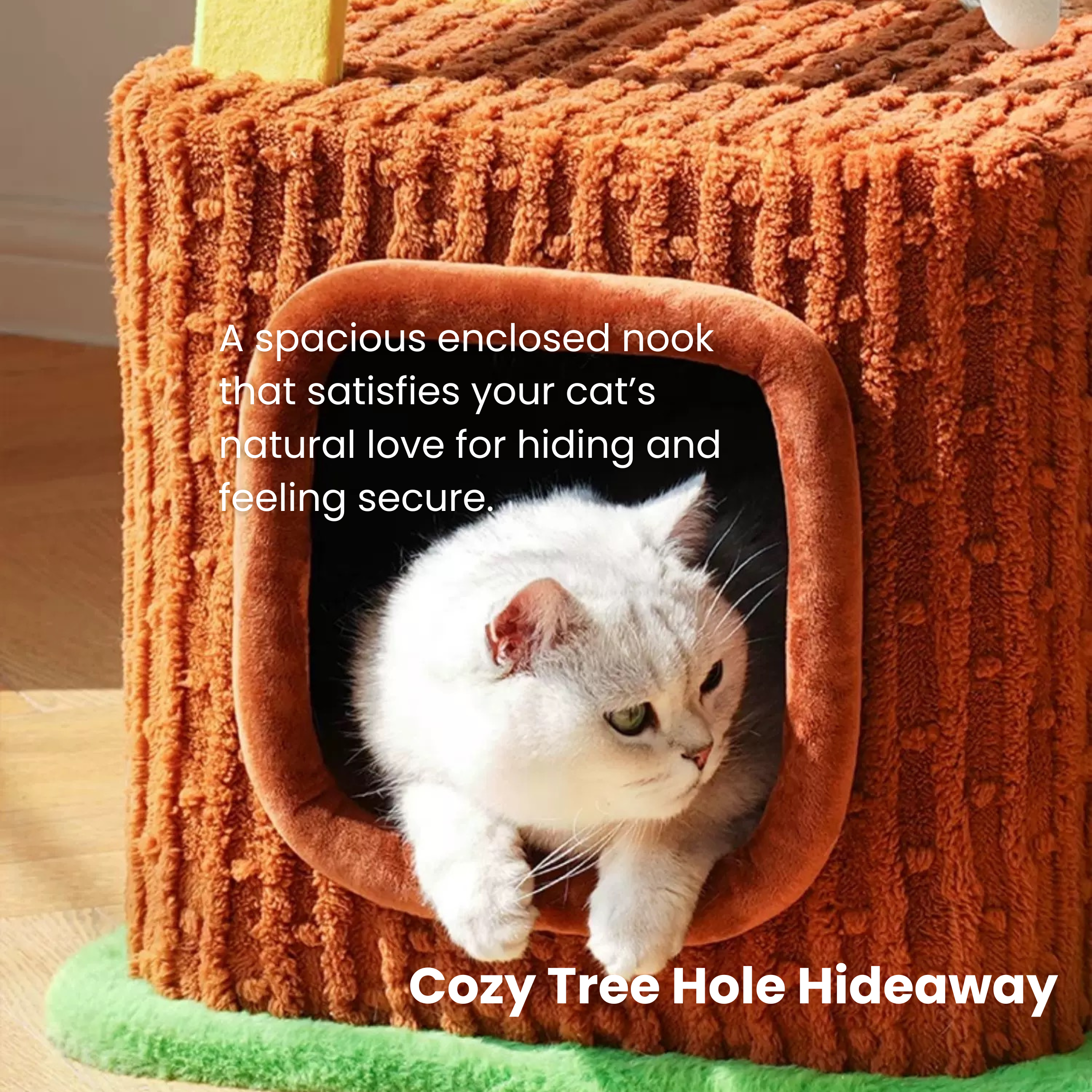 zeze 3-in-1 Multi-Function Cat Tree — Bed, Scratcher & Multi-Level Activity Tower