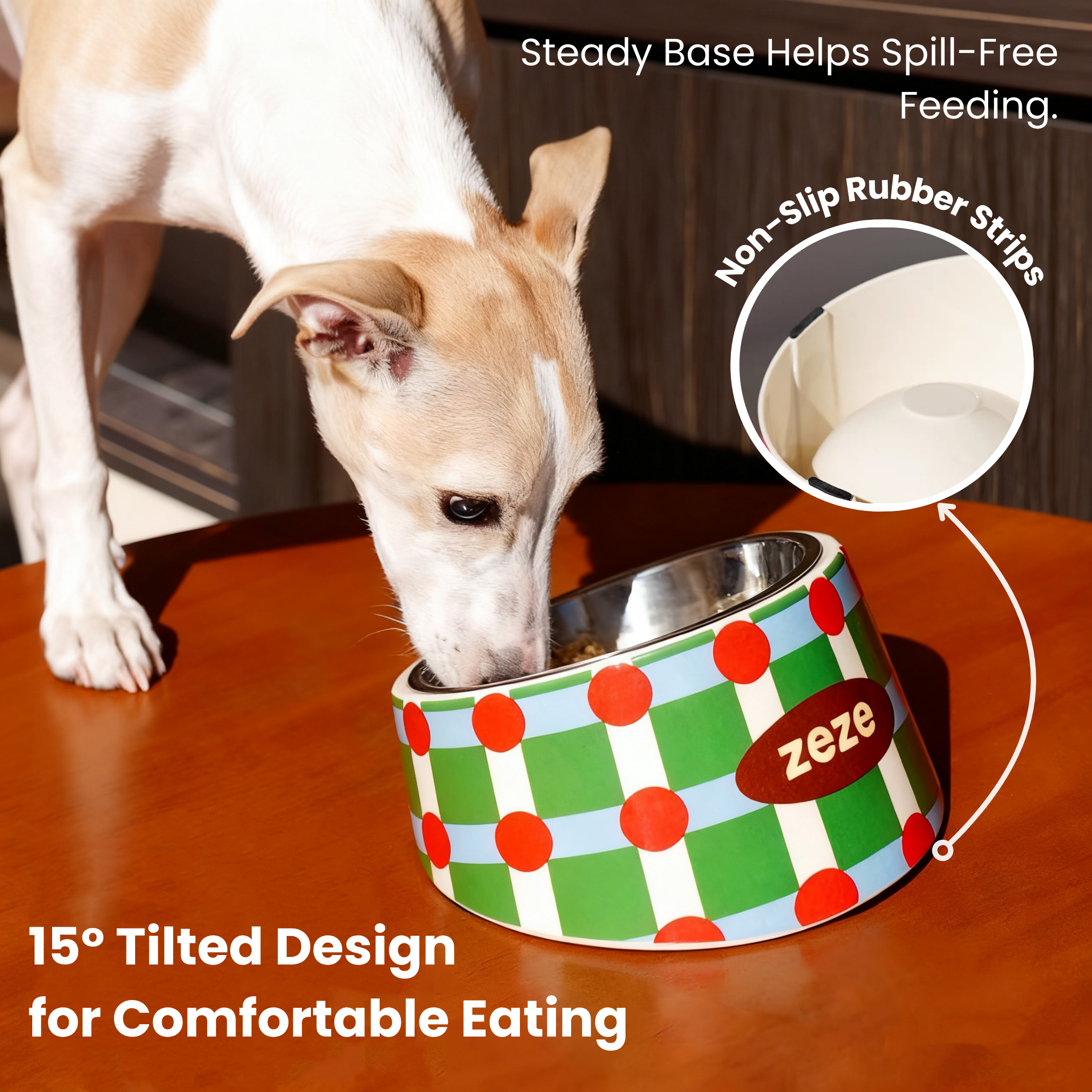 zeze Detachable Pet Metal Bowl