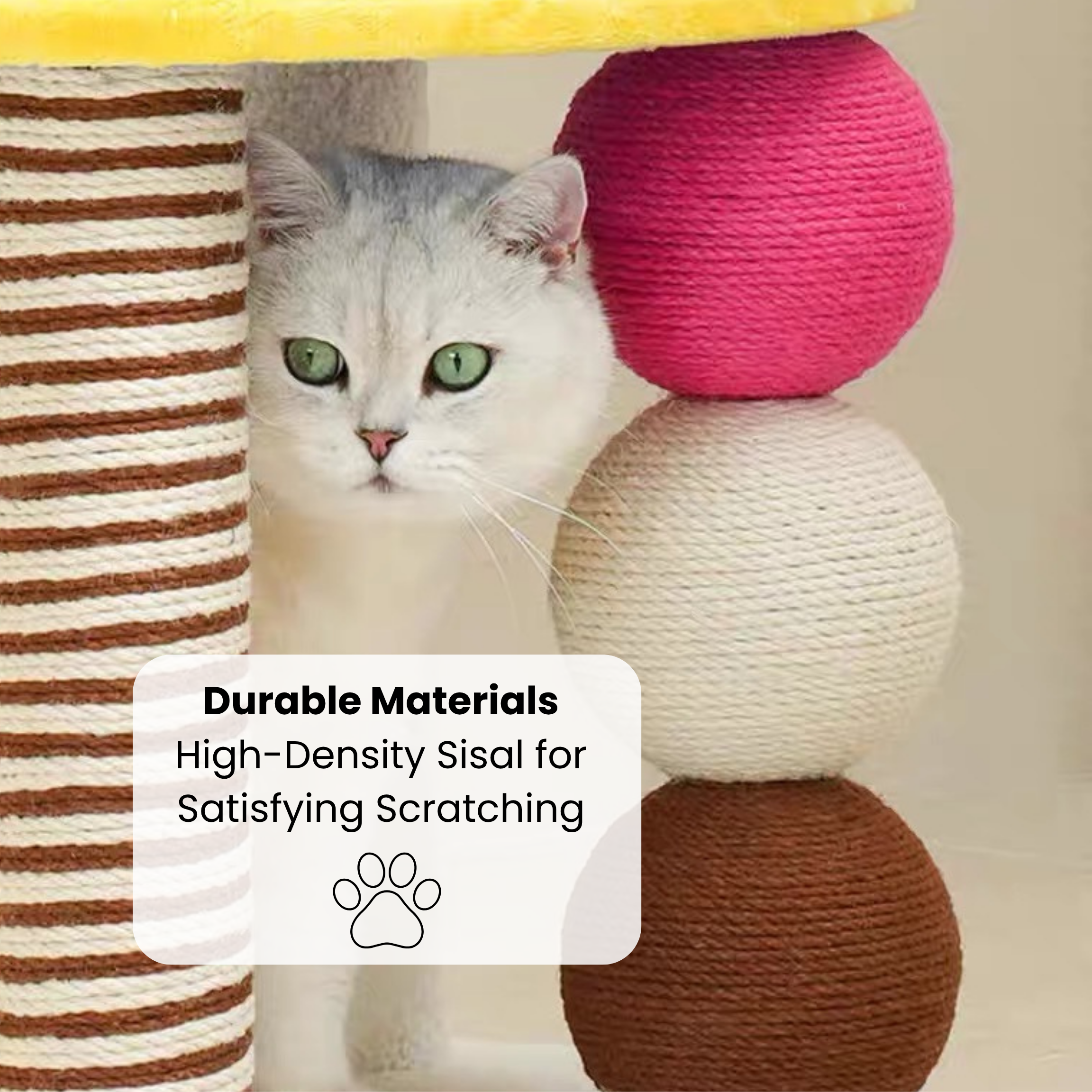zeze Two-Tier Arch Cat Tree with Balls and Rubbing Pole
