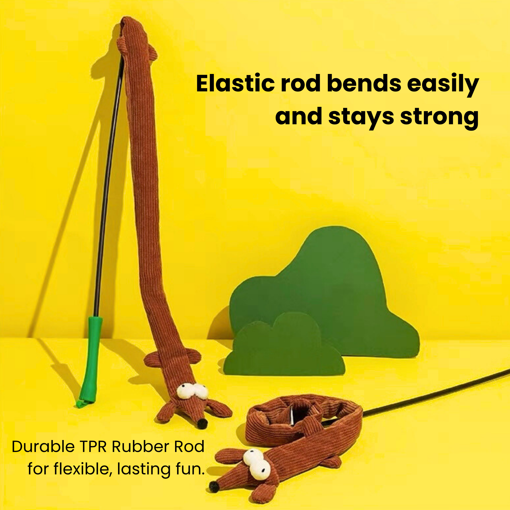 Dachshund Dog Teaser Wand for Cats