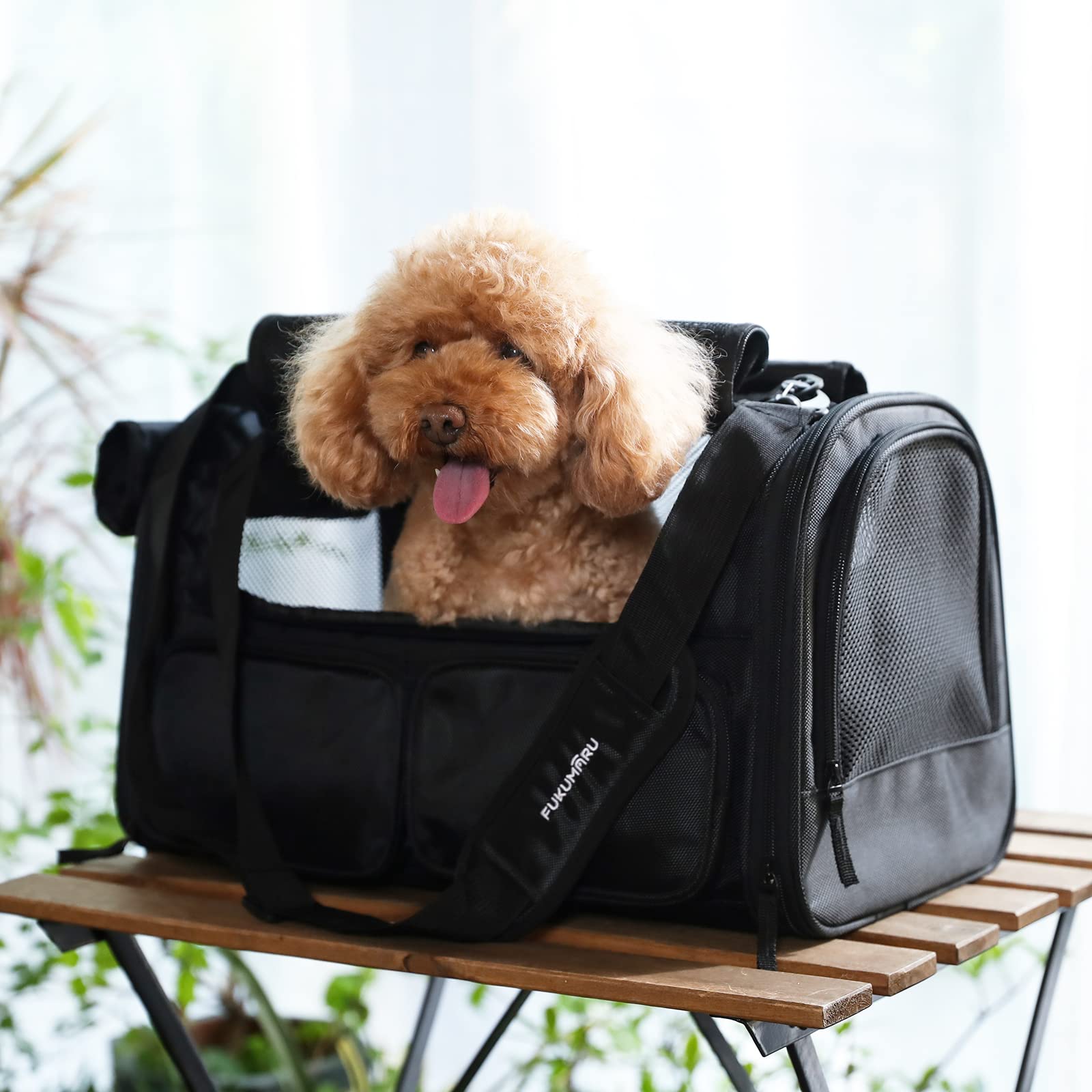 FUKUMARU Cat Carrier, Black