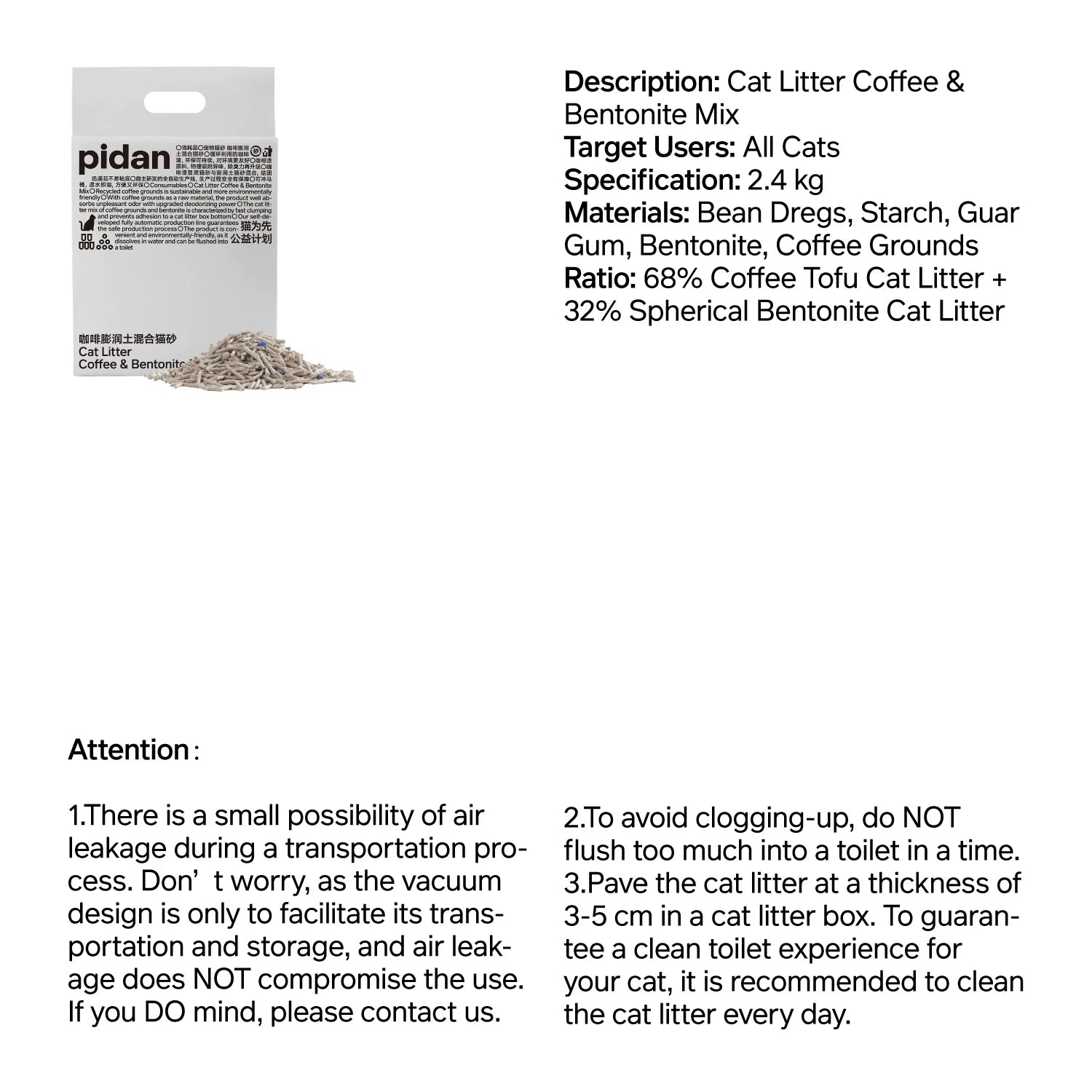 Tofu Cat Litter with Recycled Coffee Grounds