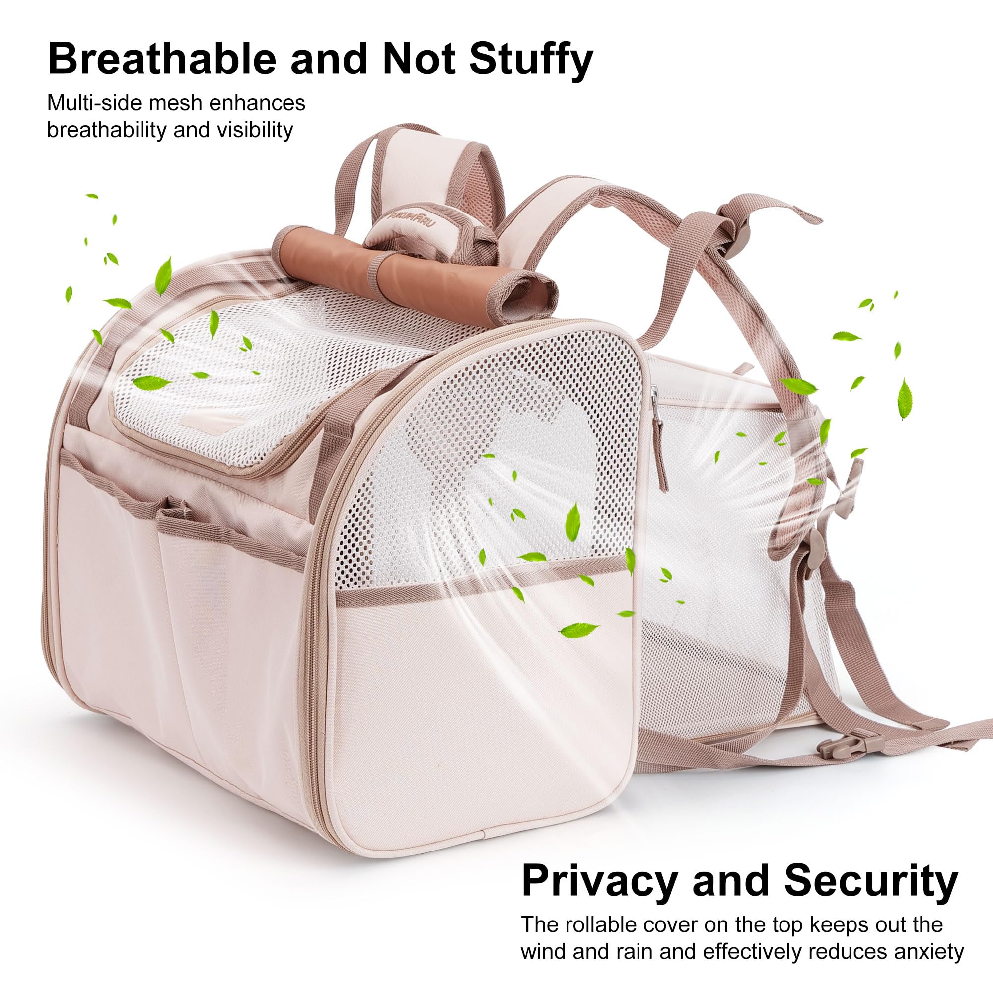 FUKUMARU Cat Backpack Carrier, Expandable, Pink