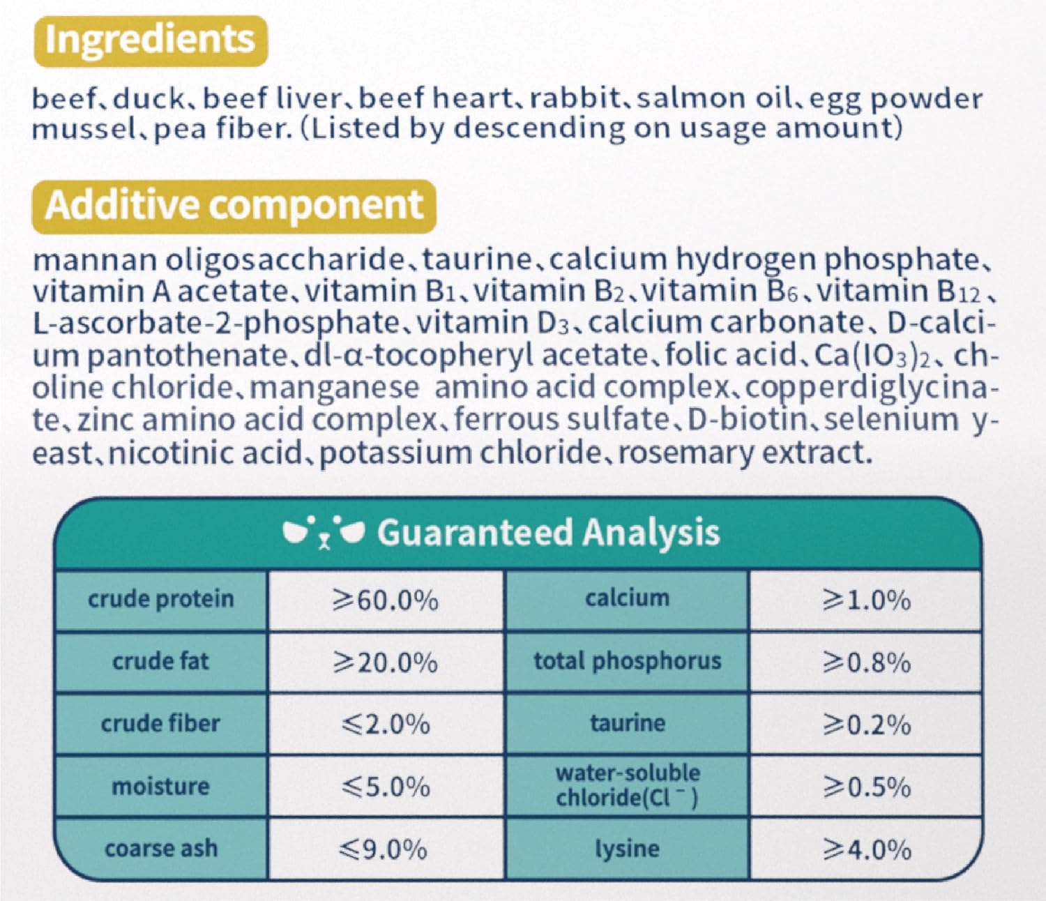 Freeze-dried Raw Cat Food All Life Stages, Beef Recipe (400g)