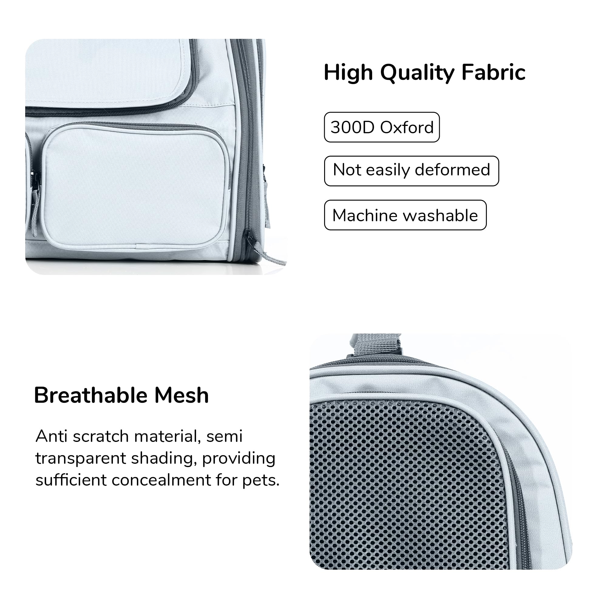 FUKUMARU Cat Carrier, Grey, Small