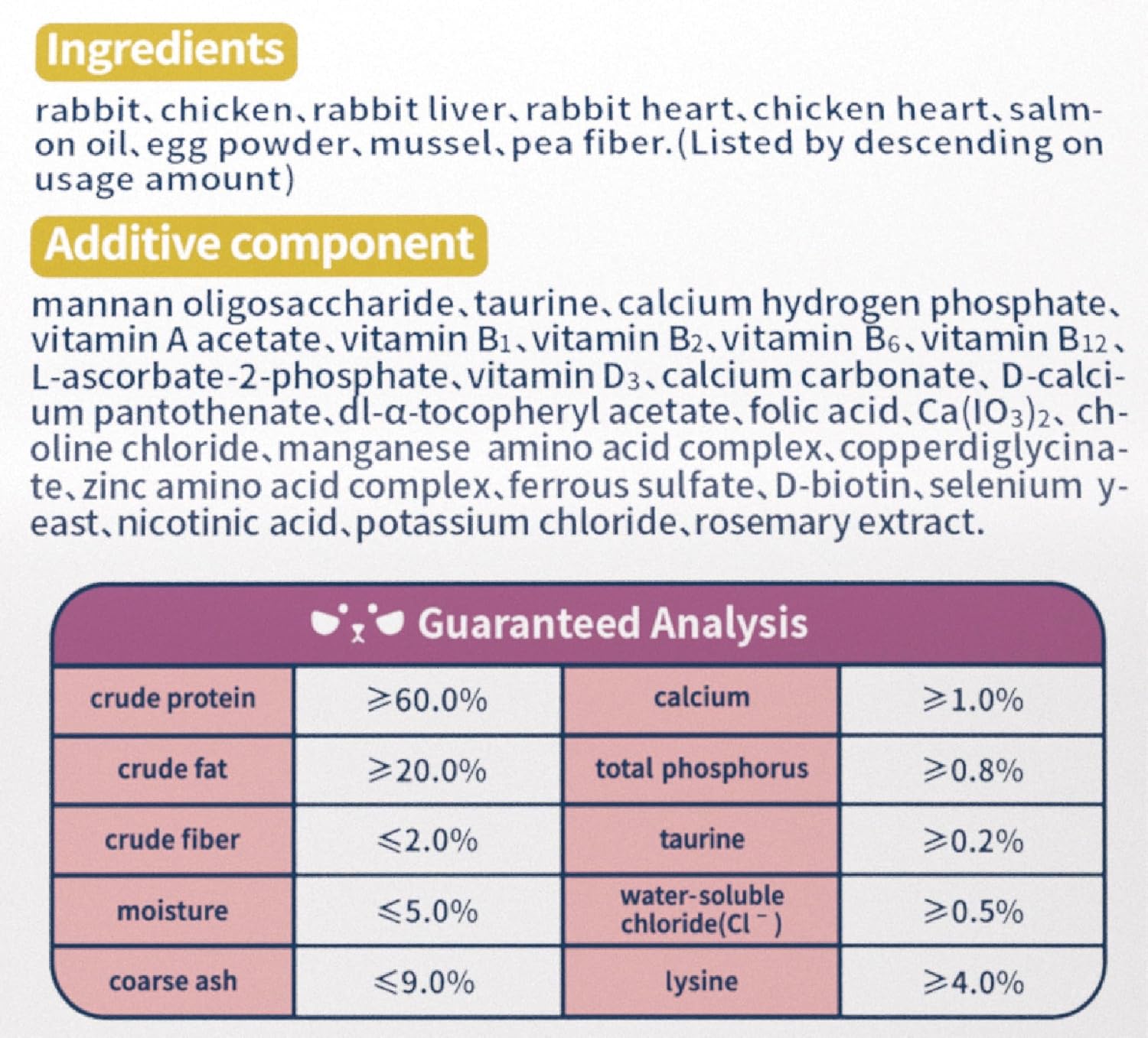 Freeze-dried Raw Cat Food All Life Stages, Rabbit Recipe (400g)