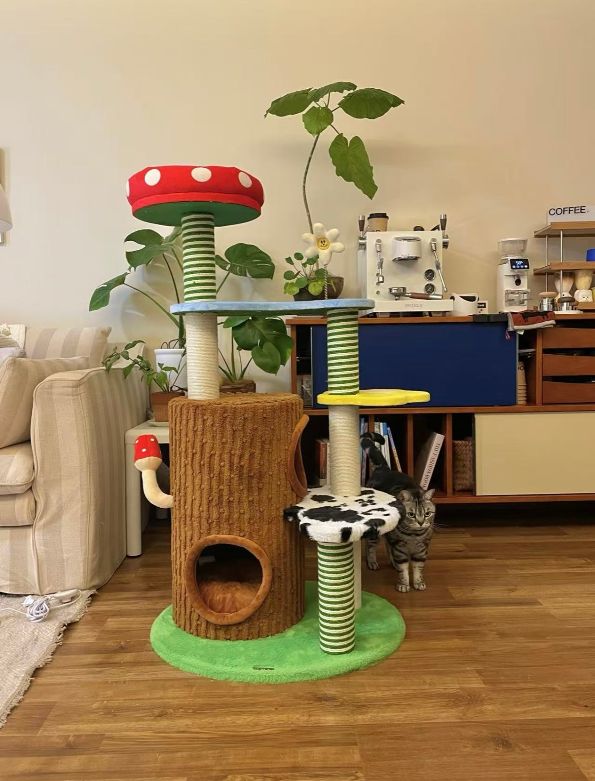 zeze Deluxe 3-in-1 Multi-Function Cat Tree — Bed, Scratcher & Multi-Level Activity Tower