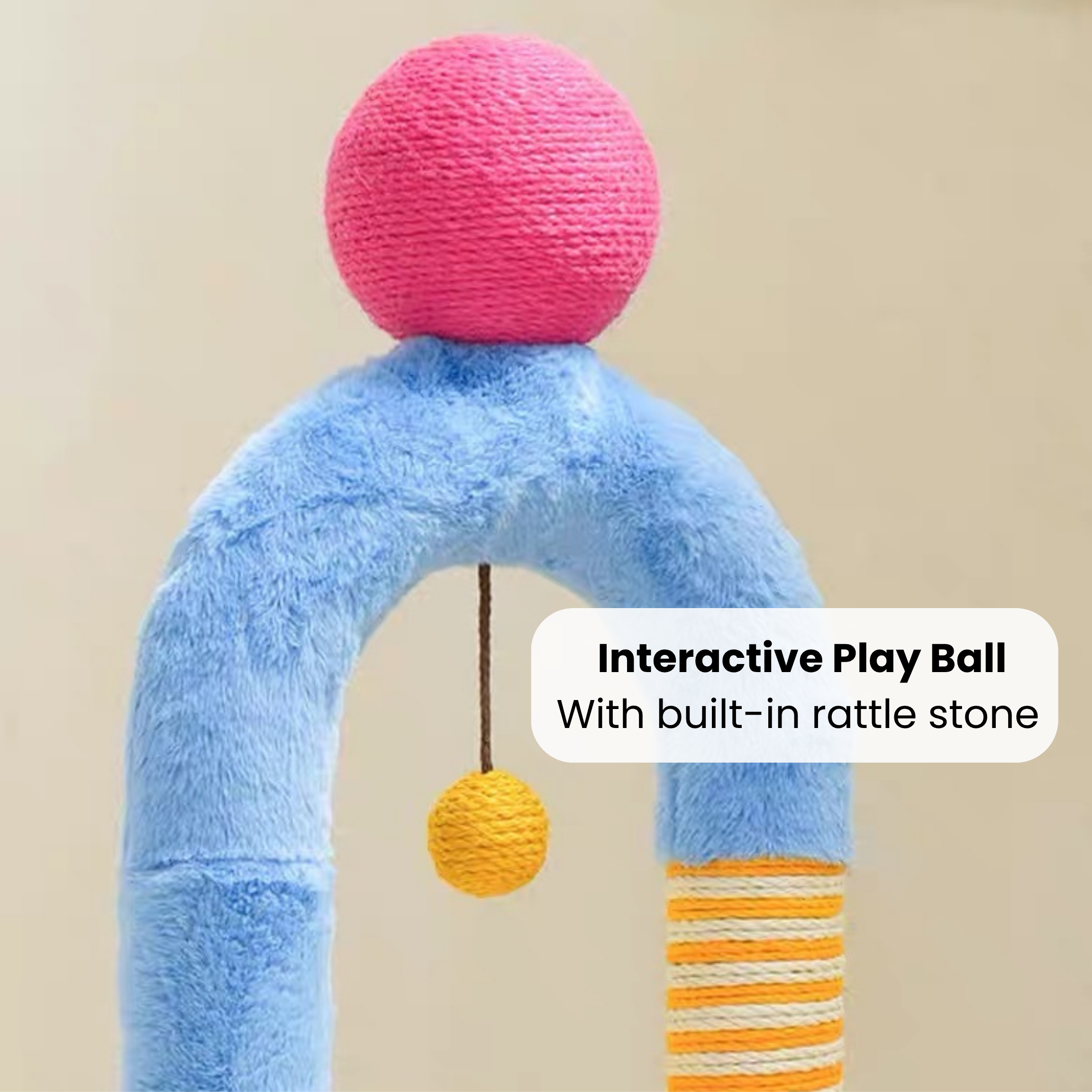 zeze Two-Tier Arch Cat Tree with Balls and Rubbing Pole