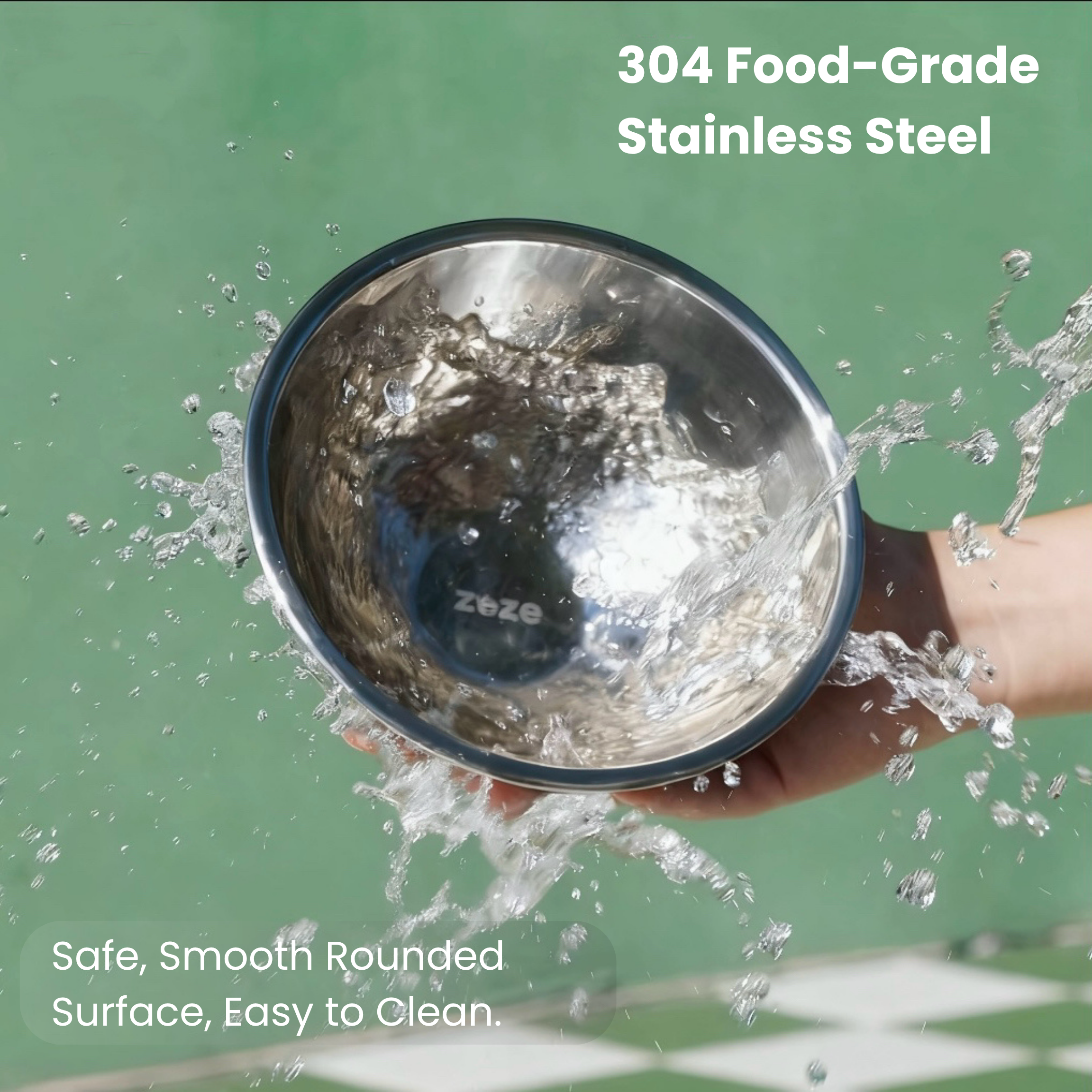 zeze Detachable Pet Metal Bowl