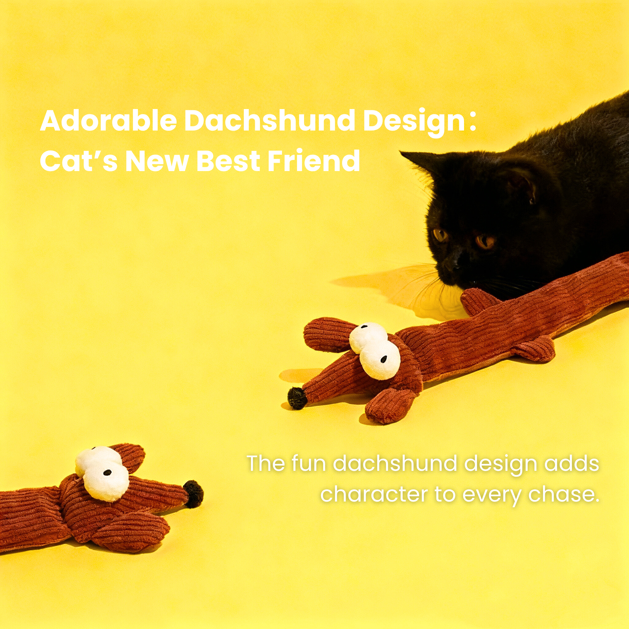 Dachshund Dog Teaser Wand for Cats