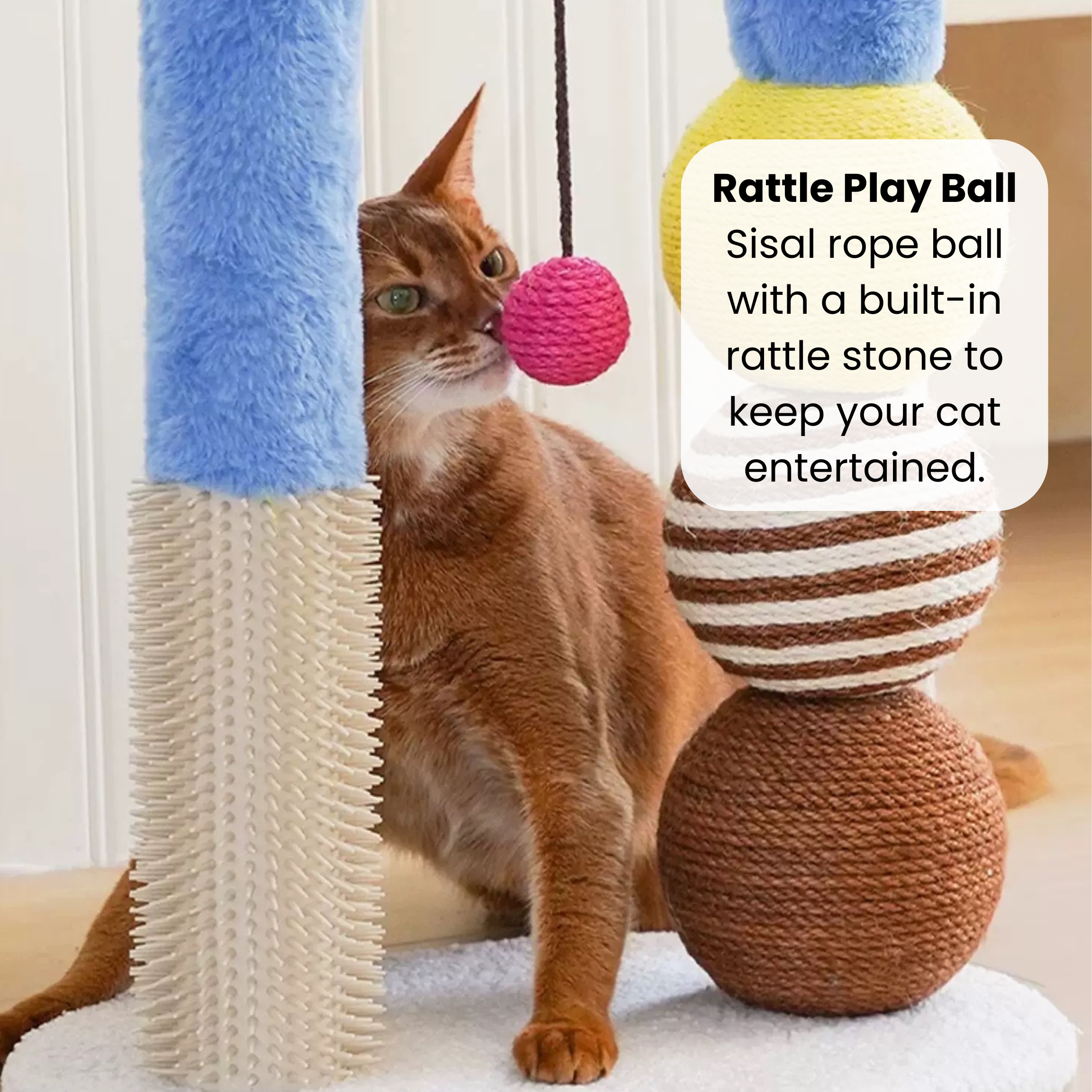 ZEZE Cat Arch Tree with Balls and Rubbing Pole