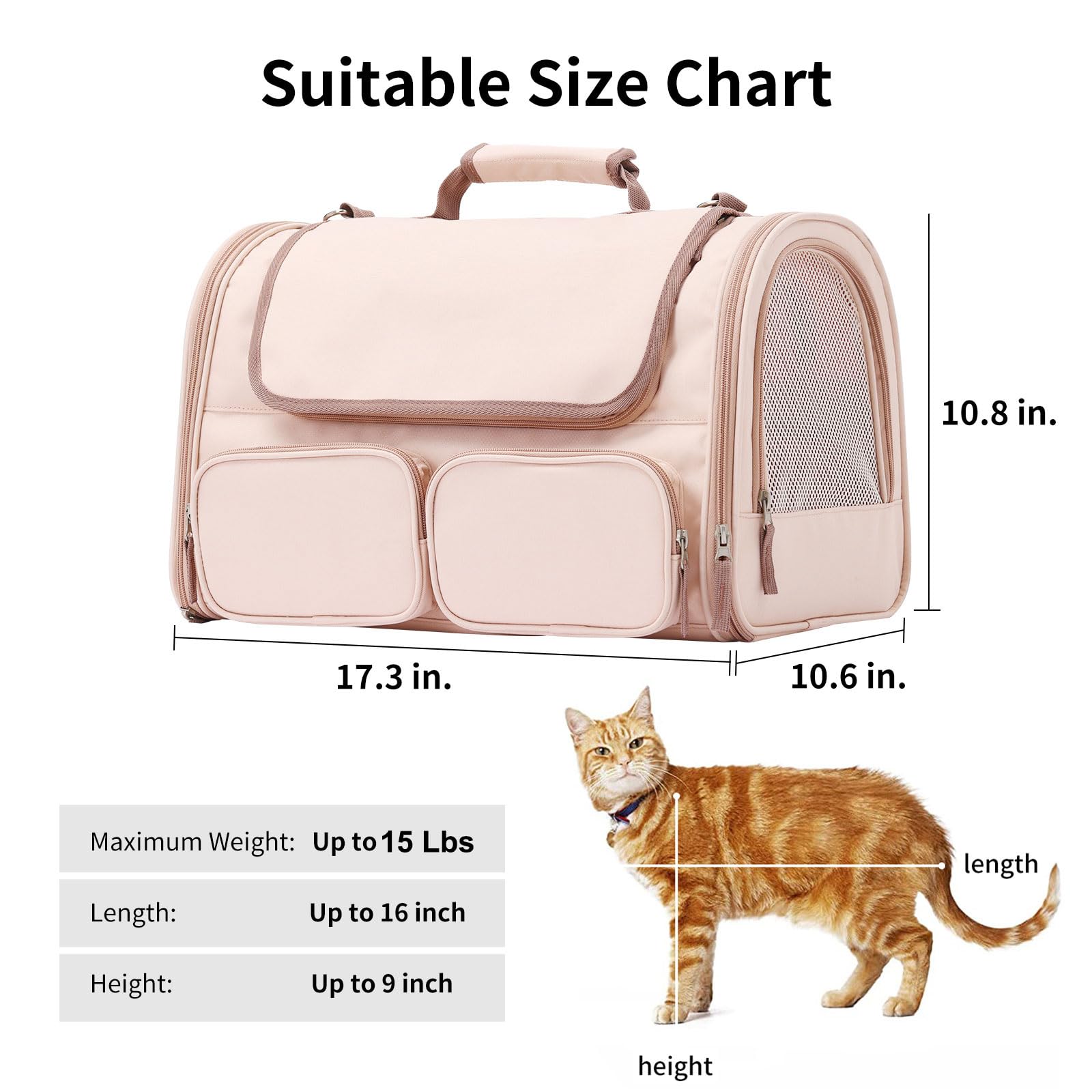 FUKUMARU Cat Carrier, Pink