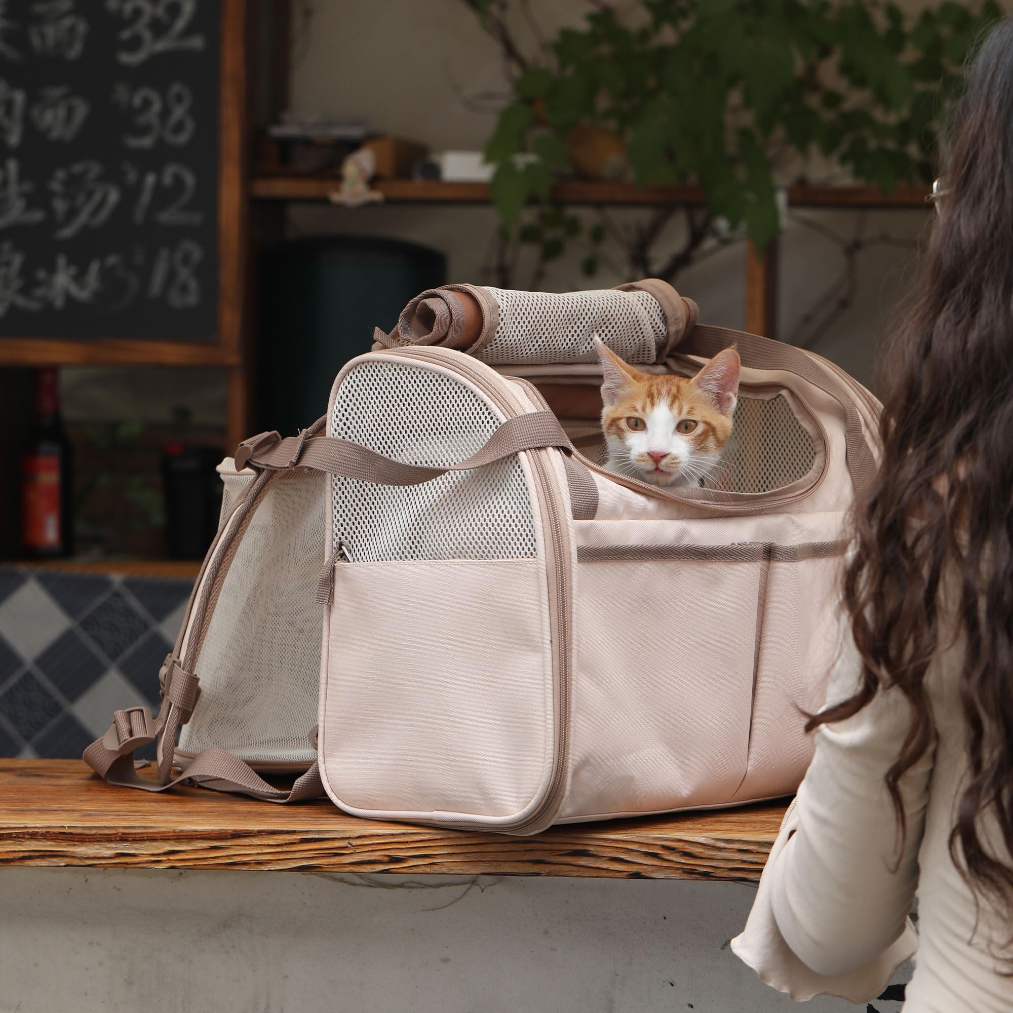 FUKUMARU Cat Backpack Carrier, Expandable, Pink