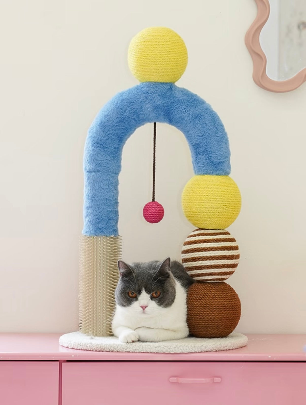 zeze Cat Arch Tree with Balls and Rubbing Pole