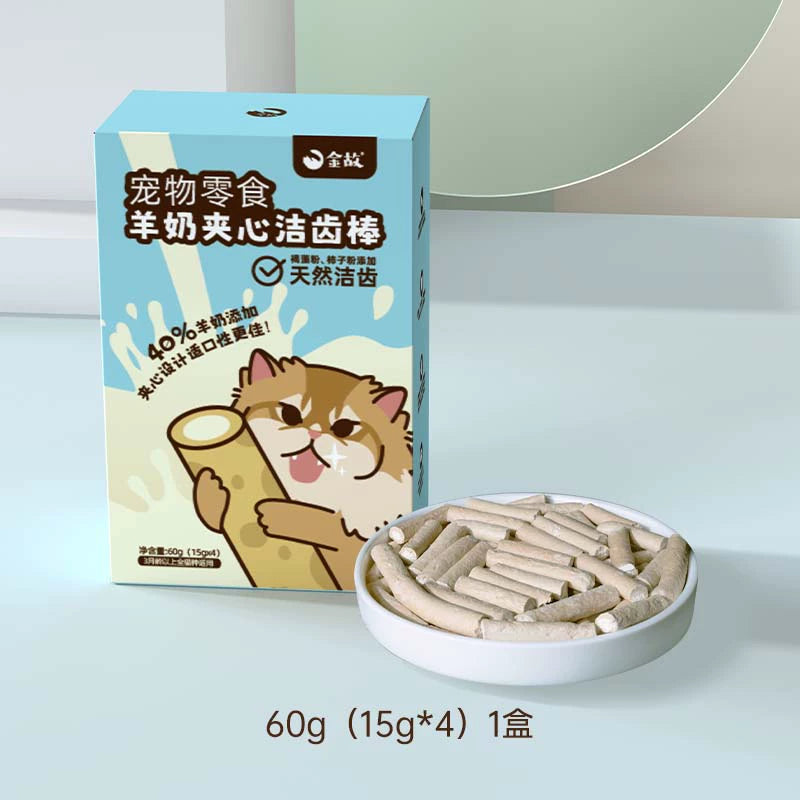 Goat Milk Dental Cleanse Snack Stick - Hairball Control [邓峰家] 金故羊奶夹心洁齿零食棒除口臭去牙结石60g