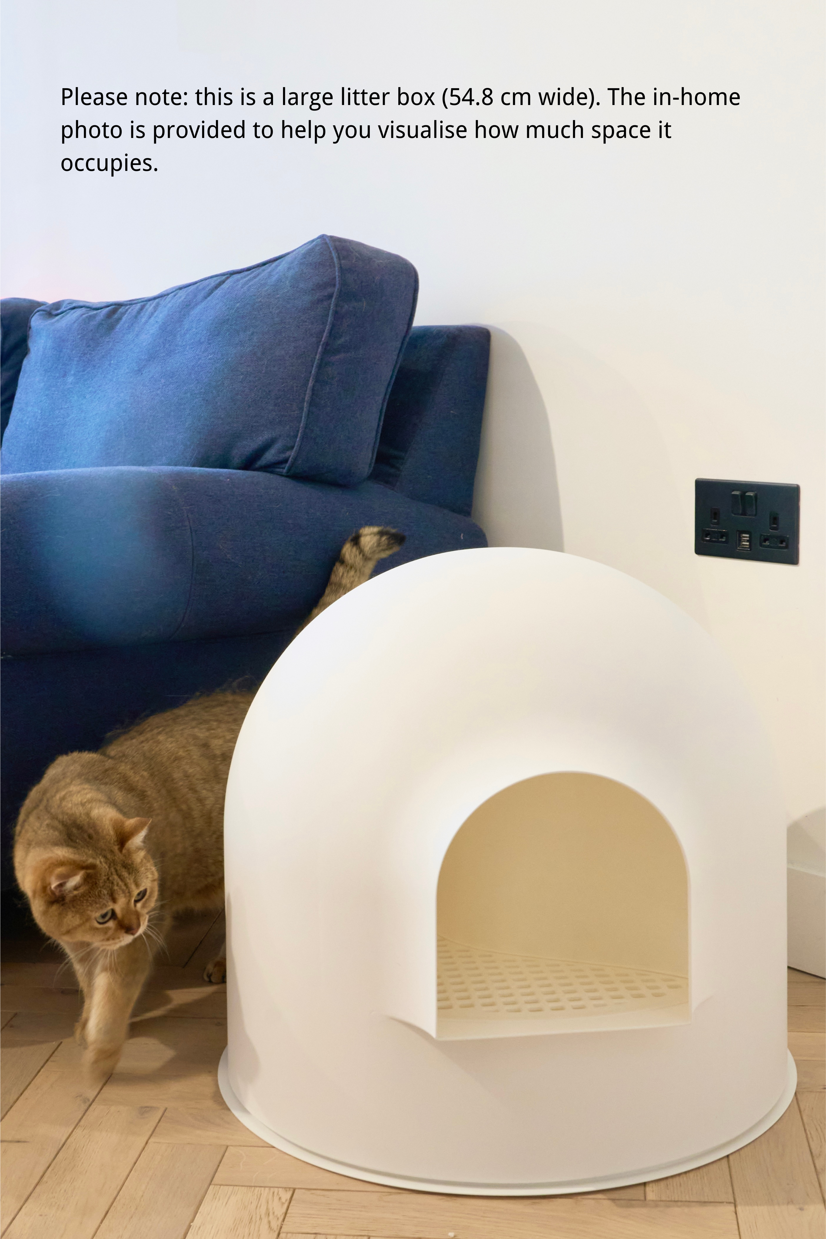 Snow Dome Cat Litter Box with Litter Leakage Guard and Dog Proof Design