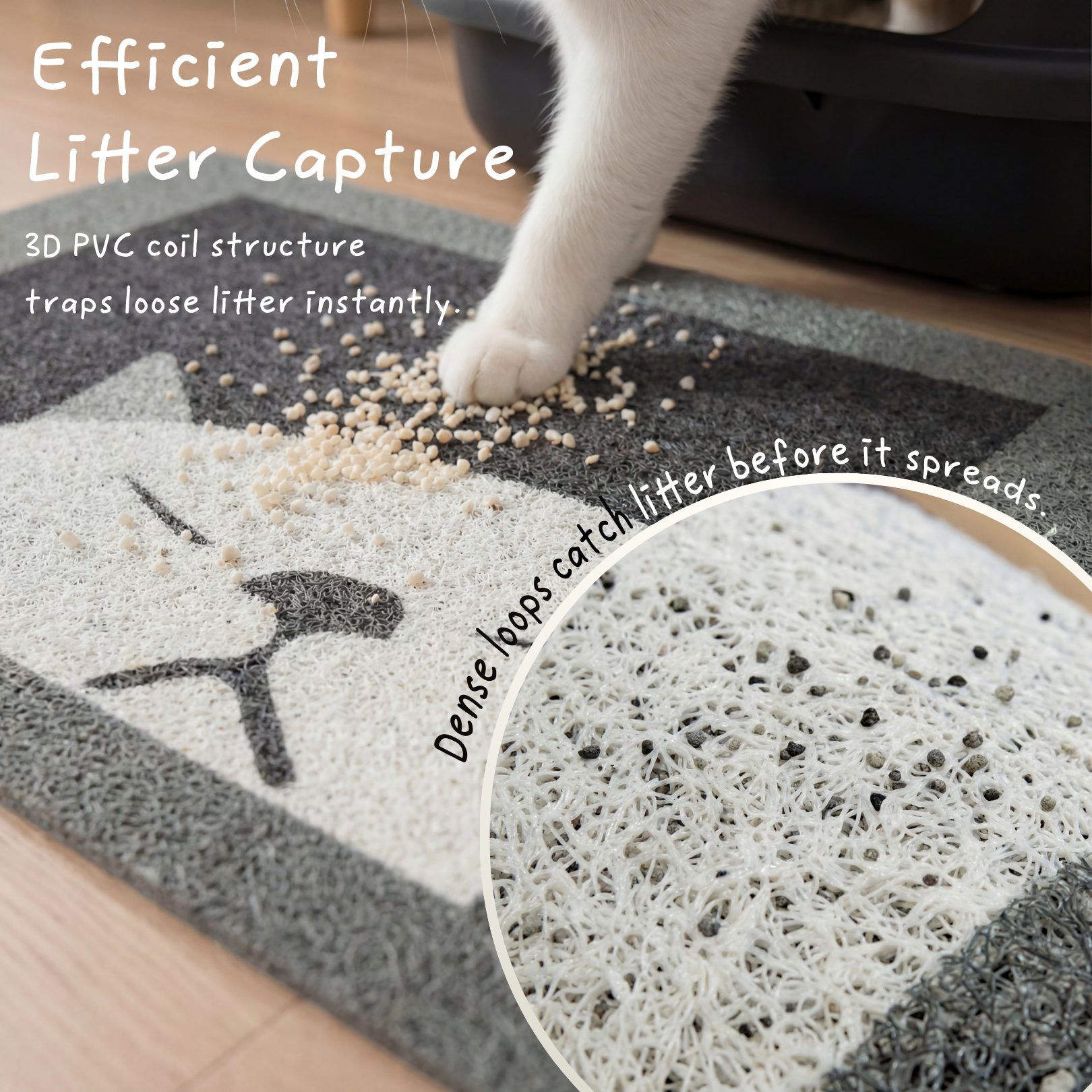 Cococat Coil Cat Litter Mat – Minimize Litter Tracking & Keep Floors Clean